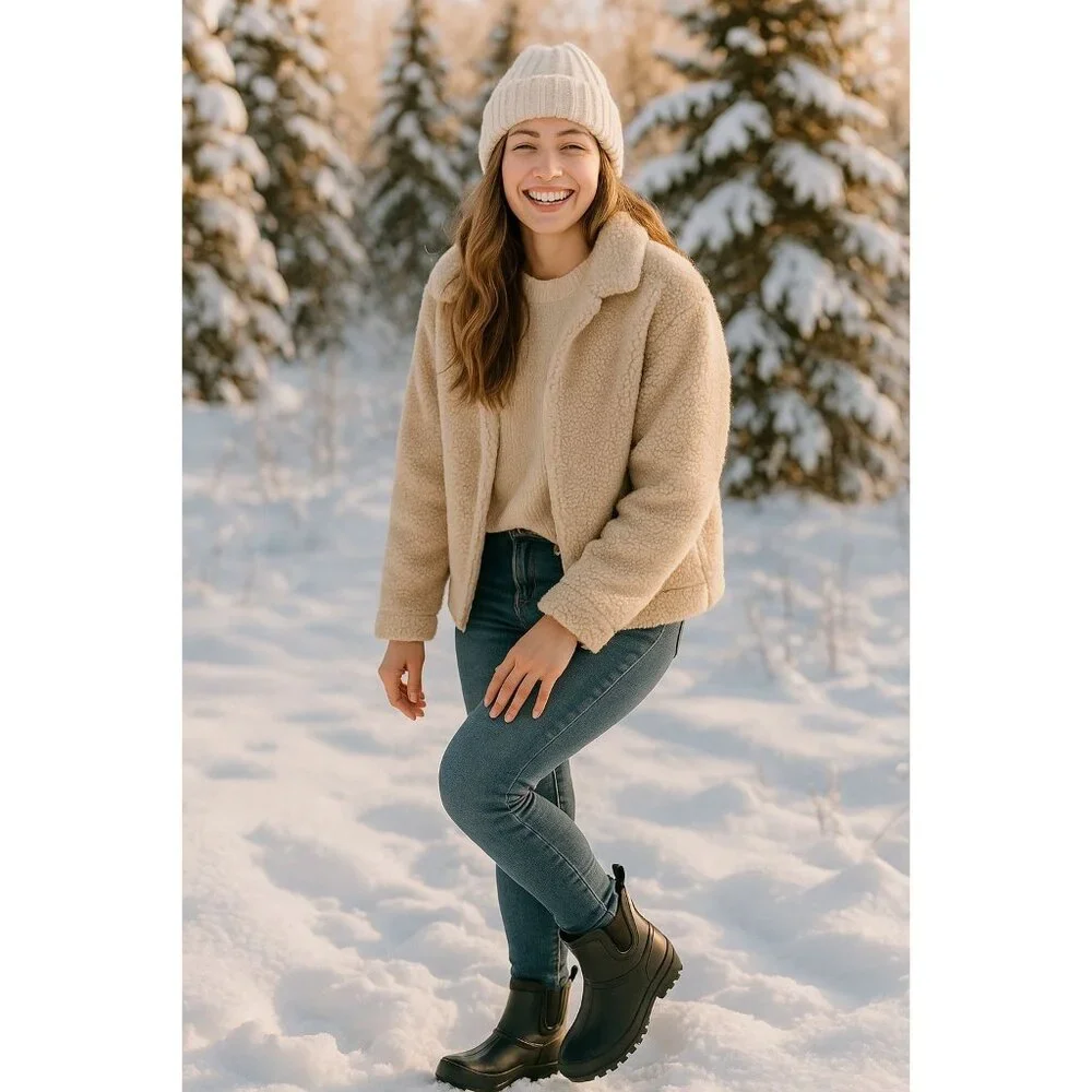 Chooka 6 Snow Boots Winter Duck Chelsea Faux Fur Shoes Waterproof Ankle Rainboot